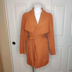 Love Tree brunt orange belted light weight coat sz S